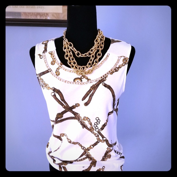 Rafaella Other - Rafaella gold chain cardigan w/tank..Sz M